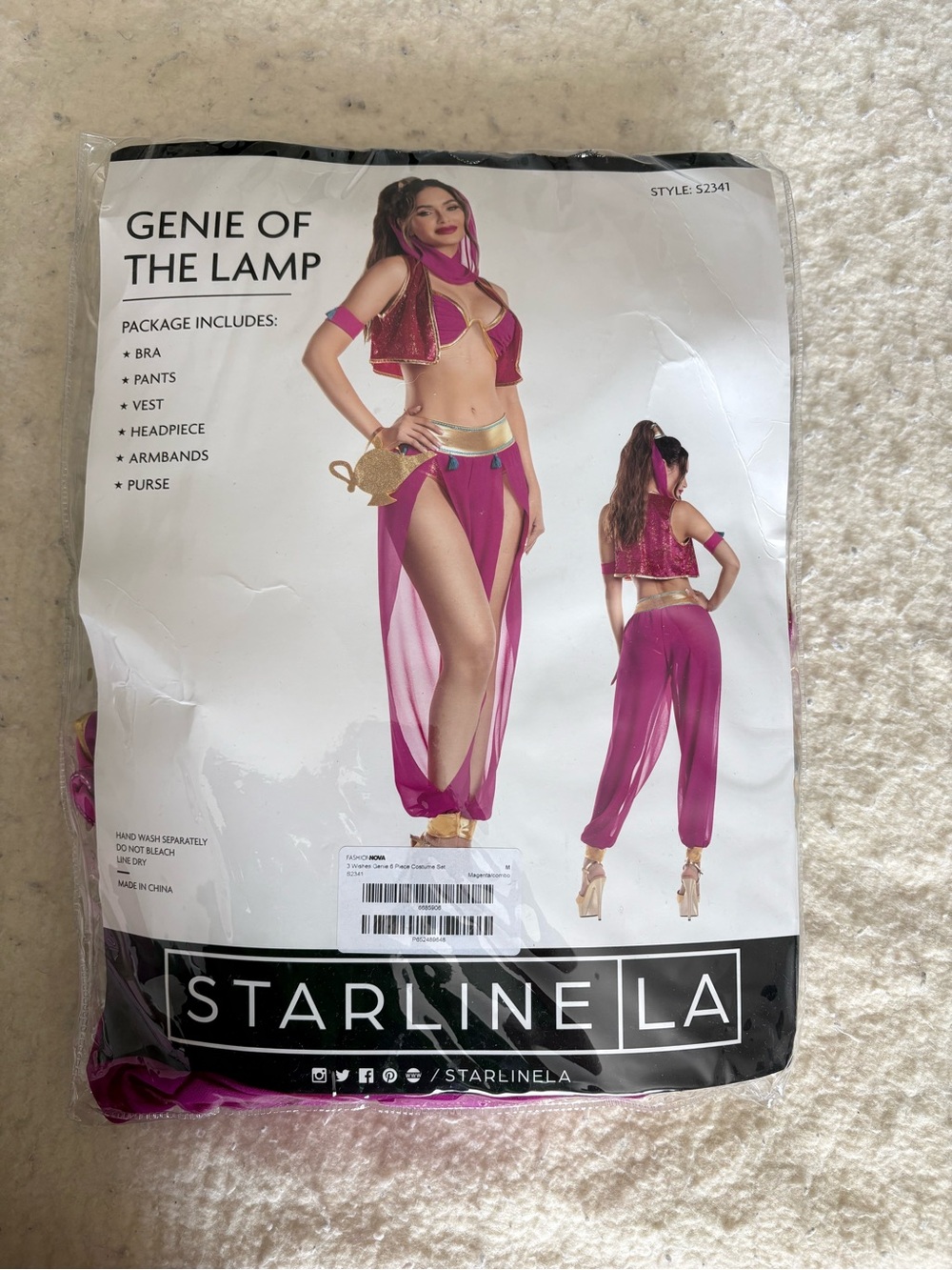 Fashion Nova Pink Genie of the Lamp Pajama Costume Set
